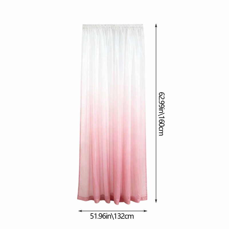 Paire de rideaux imperméables Gradient Pinky avec passe-tringle Colorfast pour protéger les intempéries