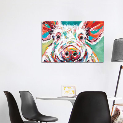 Piggy II 1 Piece Wrapped Canvas Painting