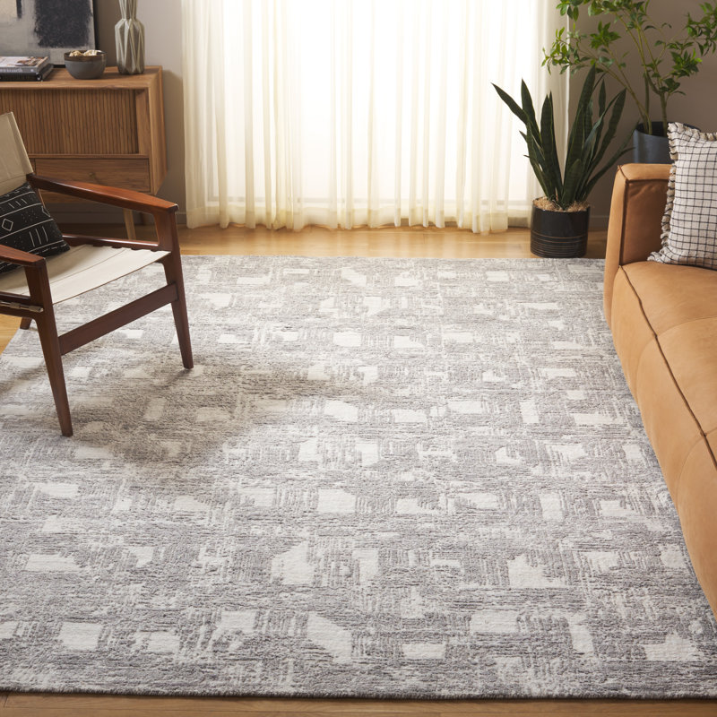 Tapis ivoire / gris Tibeta802, Rectangle 8 pi x 10 pi