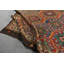 Tapis turc rétro vintage avec broderie complexe en bleu éblouissant pour la décoration de chambre à coucher