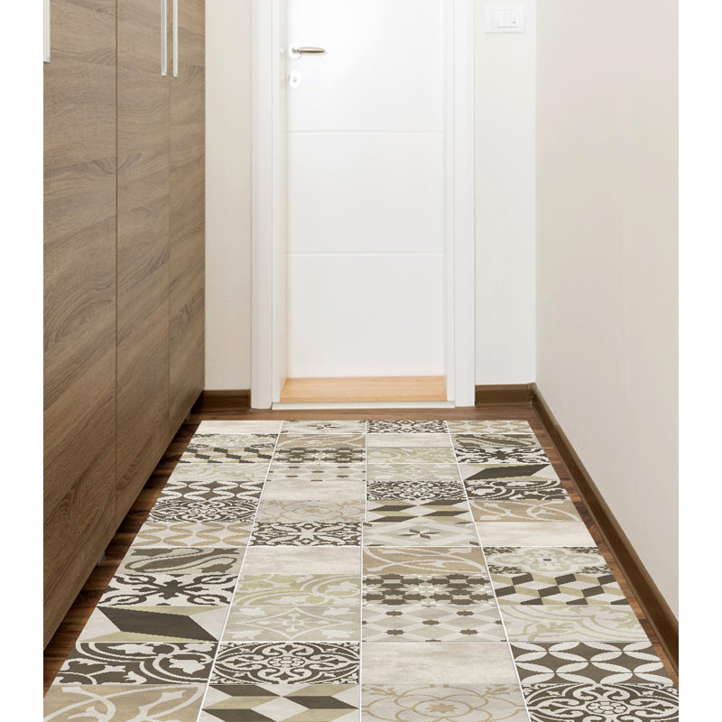 Maeve Vinyl Machine Printed Area Rug, Rectangle 2'7.5" x 9'10.1"