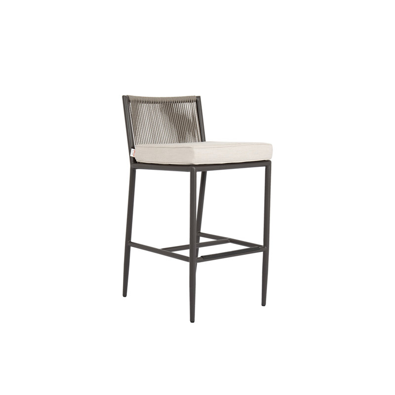 Tabouret 26 "avec coussin Esme, Sunbrella® Echo Ash, Tabouret de bar (siège d'une hauteur de 26 po)