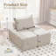Canapé modulaire en chenille à assise profonde, dossier réglable, canapé compressé pour le salon, 1 pièce-129472417