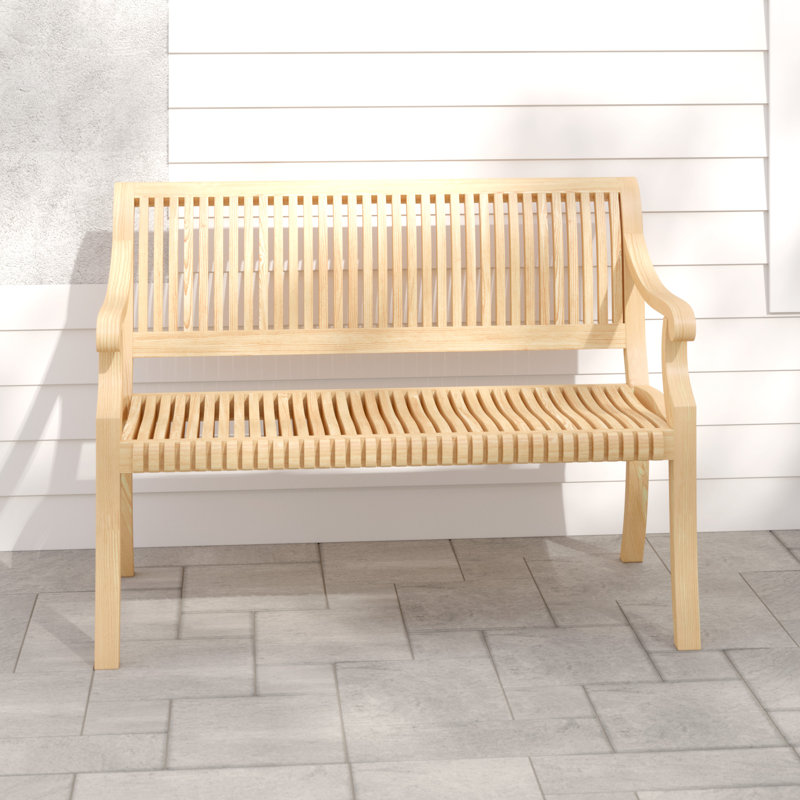 Diomiro Palm 2-Person Teak Outdoor Bench