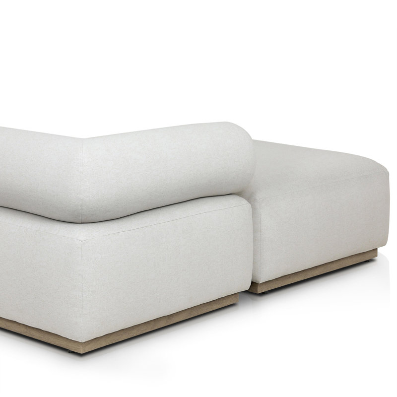 Lenox Modular Chaise Sectional, Cream Polypropylene/Olefin