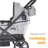 Larktale Caravan Coupe V2 Compact Stroller, Reclining 2-Seat Wagon, Gray-112718937-112718938