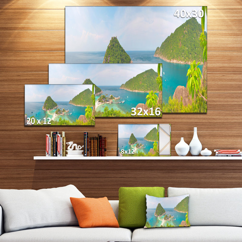 «Tropical Island Panorama Landscape», reproduction de photo sur toile, H 16 po x l 32 po