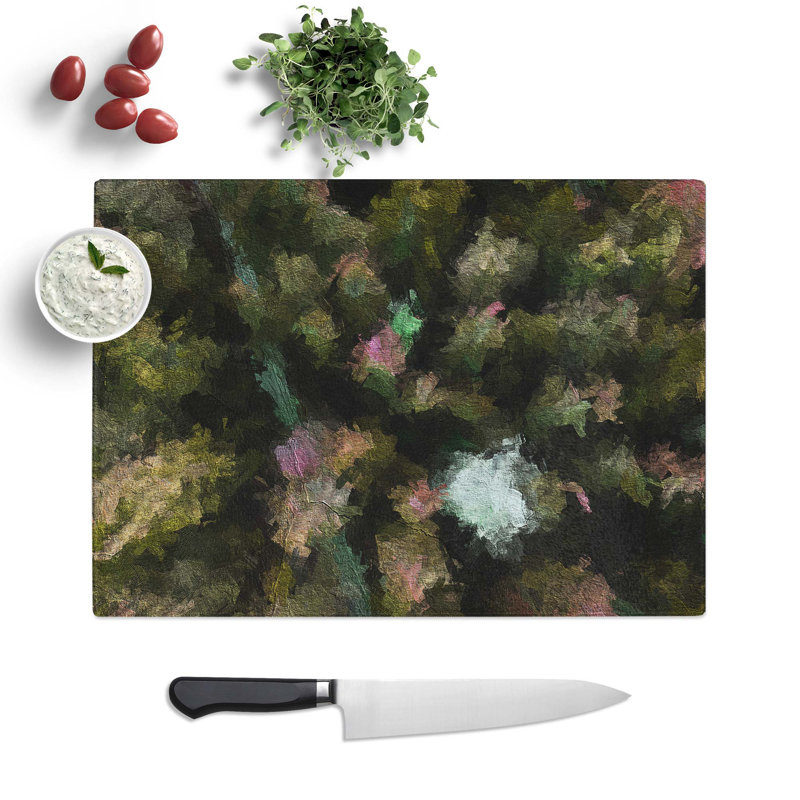 Glass Green Forest N Sweden in Abstract Chopping Board, 39 cm W x 28.5 cm L