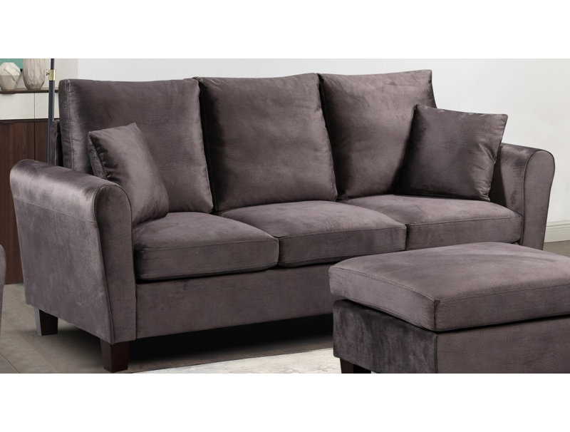 Materan 3 Seater Velvet Sofa, Mink