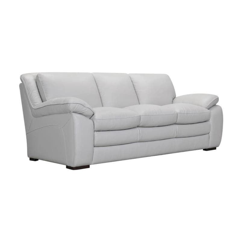 Talon Upholstered 91.5'' Sofa, Dove Gray Genuine Leather