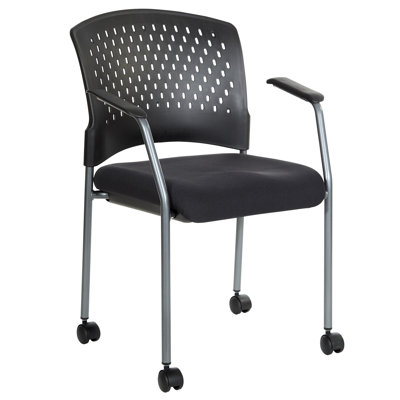 Chaise empilable pour visiteurs roulant titanium
