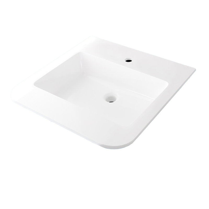 Kubitop 24'' L Bathroom Sink, Matte White
