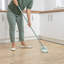 JVL Extended Microfibre Mop – Flat Floor Cleaner with Long Handle – Machine Washable & Reusable Cleaning Head – Green-131070459