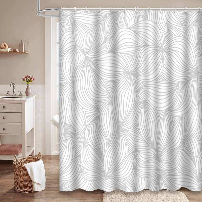Rideau de douche Wavy Doodle, L 72 po x l 72 po