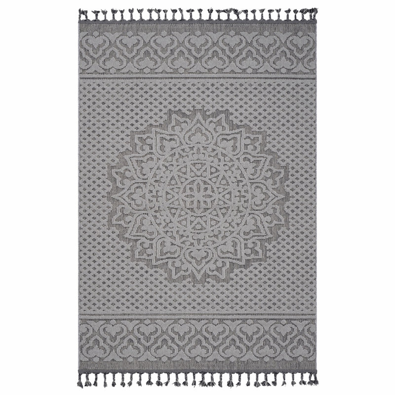 Machine Woven Area Rug For Indoor And Outdoor, Rectangle 4' x 6'4"