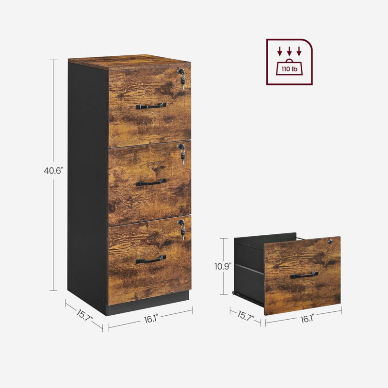 41 cm W 3 -Drawer Filing Cabinet