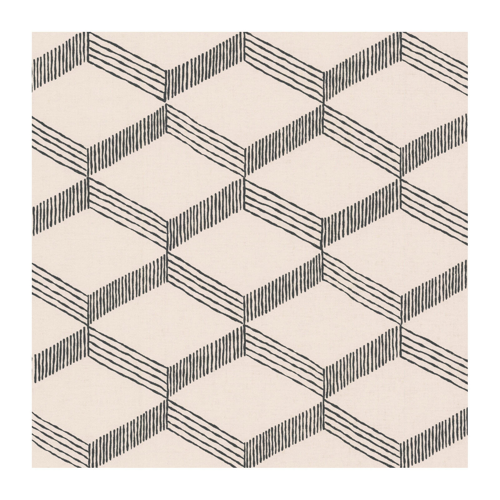 Aislin Mid-Century Geometric Wallpaper, Beige/Black