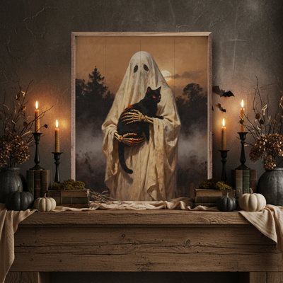 Fantôme et chat noir