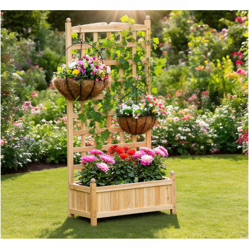 Lit de jardin surélevé en bois Flower