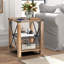 Table de chevet haute Eidelweiss avec 2 ports USB, 2 prises de courant et 2 tablettes de rangement-1954646692