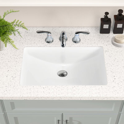 21" x 14.5'' Undermount Bathroom Sink, Rectangular Bathroom Sink with Overflow