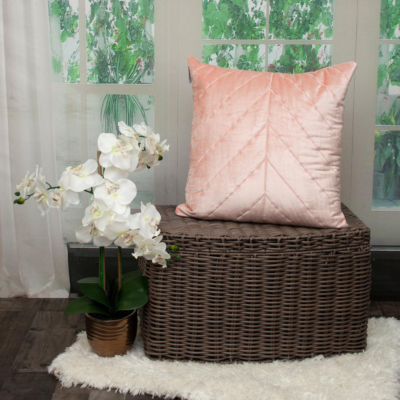 Coussin décoratif en velours matelassé rose, Rose