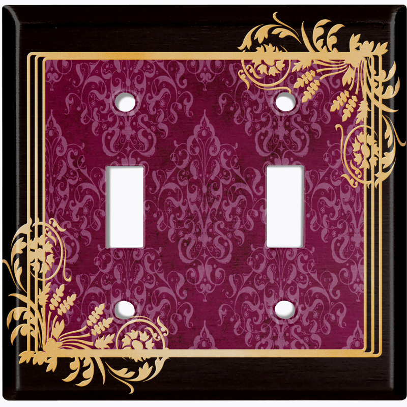 Patterned 2 - Gang Toggle Light Switch Standard Wall Plate