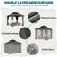 Pavillon de jardin extérieur en bois l 8,5 pi x P 8,5 pi avec toit double en acier galvanisé-126449994