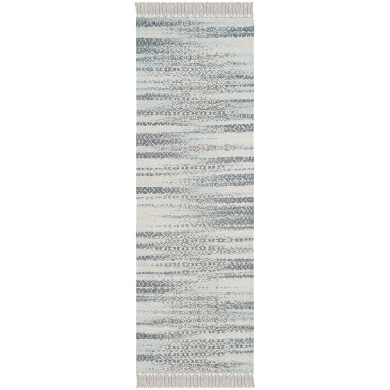 Waimes Flat Weave Cotton Geometric Rug, Runner 2'3" x 7'