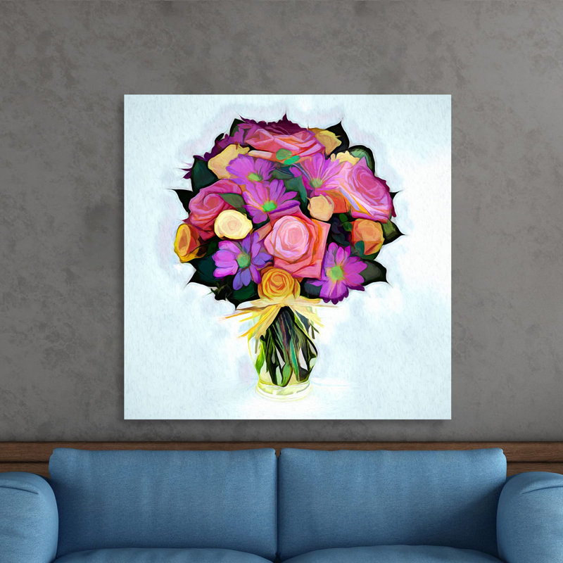 " Abstract Sunflower Bouquet 279 ", 48" H x 48" W x 1.5" D