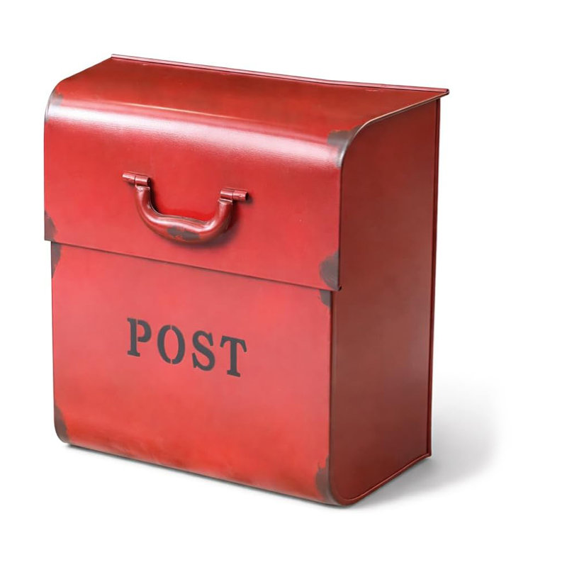 CJ Aluminum Wall Mounted Mailbox, Rustic Red