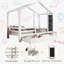 Lit double avec tableau noir et tiroirs, deux options d'assemblage, blanc
