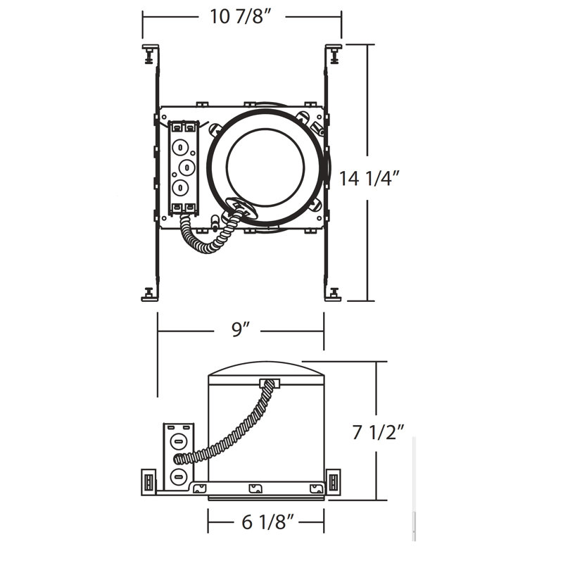 Air-Tight 6'' IC Rated Recessed Lighting Housing for New Construction