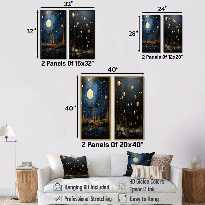 Ensemble de 2 décorations murales Flemington - Astrology, H 28 po x l 25 po, Toile tendue