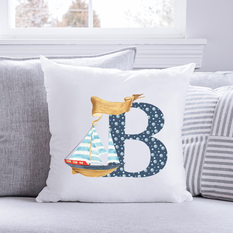Nautical Sea Life_70 - Coussin décoratif en polyester, H 18 po x l 18 po