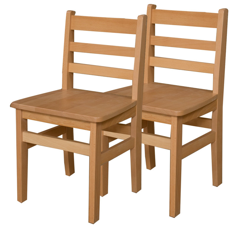 Hardwood Ladderback Chair-Carton of (2), 16.25" H