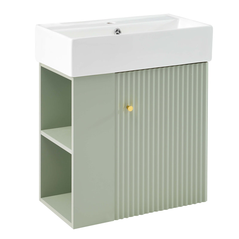 Meuble-lavabo flottant moderne 21,6 po avec lavabo en céramique