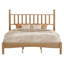 Grand lit plateforme en bois manufacturé et grand avec tête de lit en forme de gourde, lit plateforme de style rétro avec support en lattes de bois massif et manufacturé, naturel