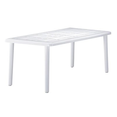 Rectangular Outdoor with Umbrella Hole Dining Table - 180 cm W 90 cm D