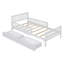 Lit plateforme simple en bois avec garde-corps des deux côtés et deux tiroirs de rangement, blanc-1611853683-1611853680