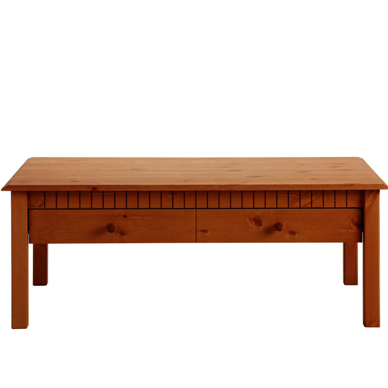 Yassine Solid Wood Solid Wood Coffee Table with Storage, Brown