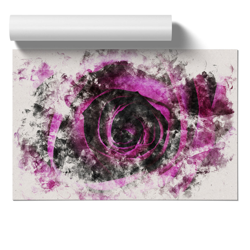 Purple Rose Flower Watercolour - Frameless Print, 21cm H x 30cm W x 0.1cm D