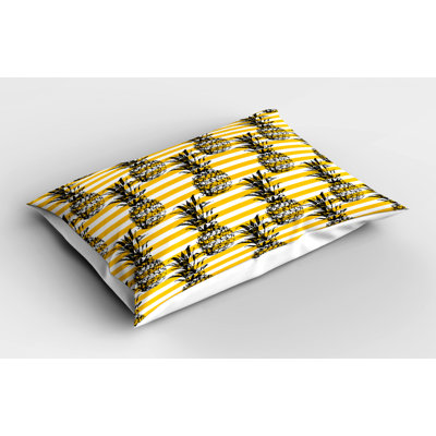 Retro Polyester Striped Sham Set