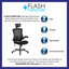 High-Back Black Mesh Swivel Ergonomic Executive Office Chair with Flip-Up Arms and Adjustable Headrest