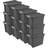 Sterilite 12Pk Latch Tote, Stackable Plastic Storage Container, 12Gal,Gray/Green