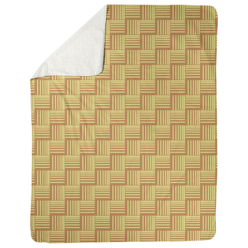 Couverture polaire à rayures classic basketweave, l 50 po x L 60 po, Orange / Jaune