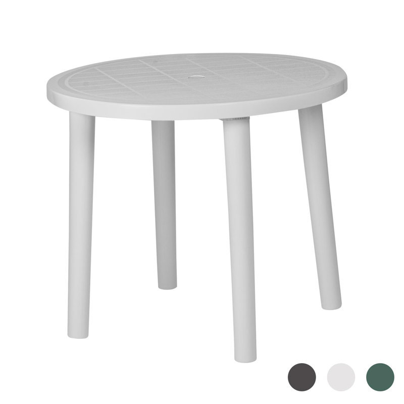 Round Outdoor Dining Table, White