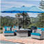 Parasol de marché pour terrasse double 15 po x 9 pi avec double face rectangulaire et lumière - taupe-1235542464