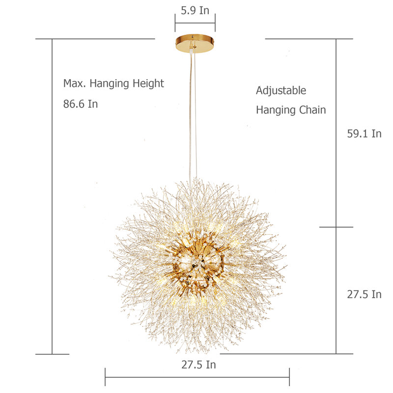 Shugar Modern Crystal Beaded Firework Chandelier