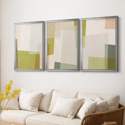 «Overlaping Avions I» - Toile tendue avec châssis sur mesure - 3 pièces
